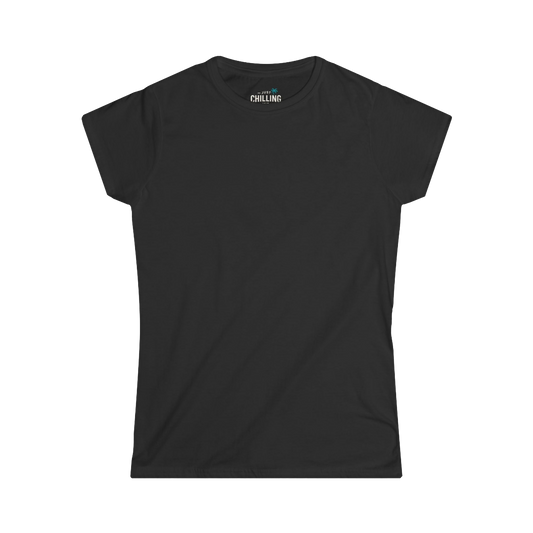 A plain black t-shirt against a black background.