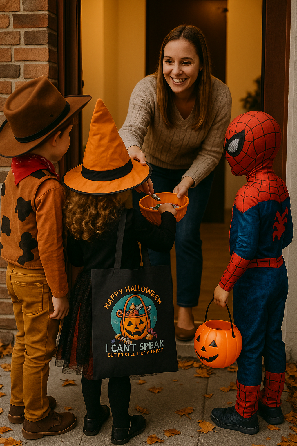 Inclusive Trick-or-Treat Tote Bag – “I Can’t Speak, But I’d Still Like a Treat” | Halloween Autism Awareness Bag