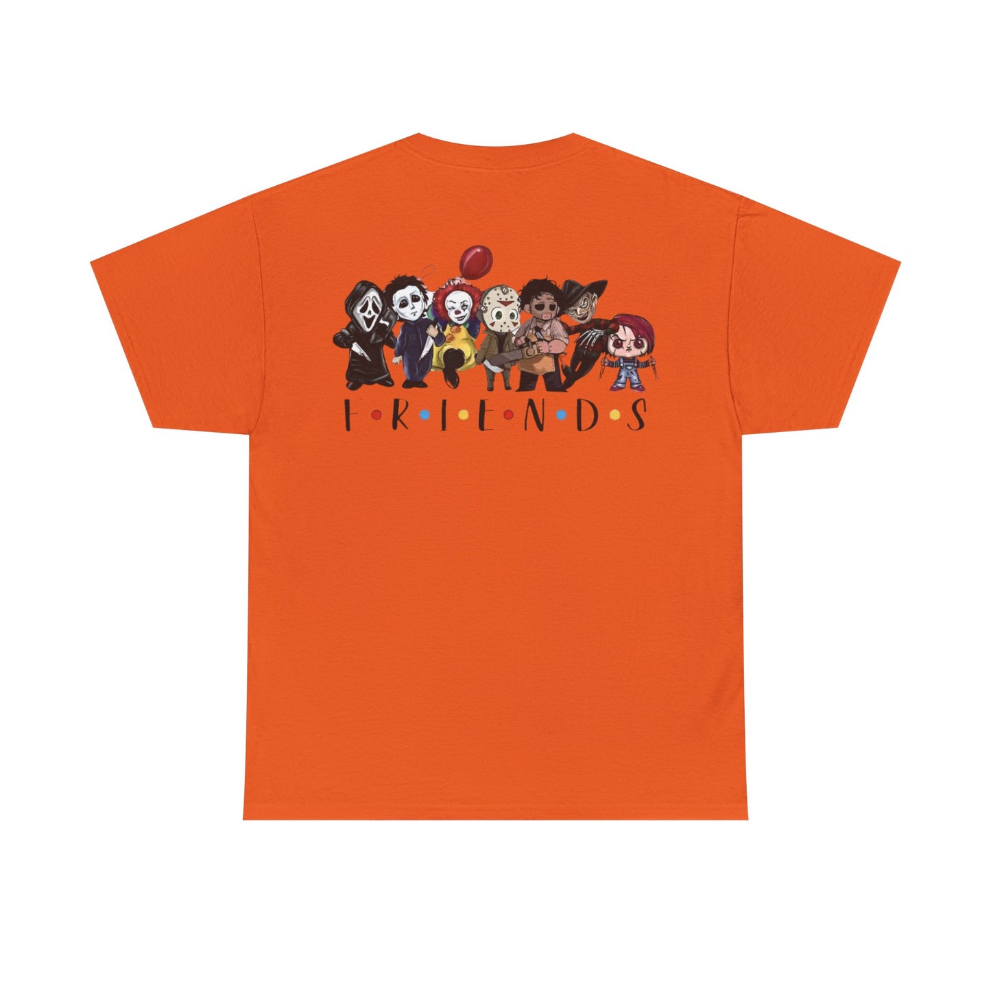 Creepy Friends Chibi Horror Tee – Funny Halloween Cartoon Villains T-Shirt, Unisex, Made in the USA
