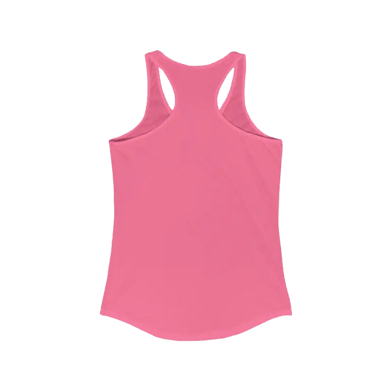 A pink tank top is shown against a black background.