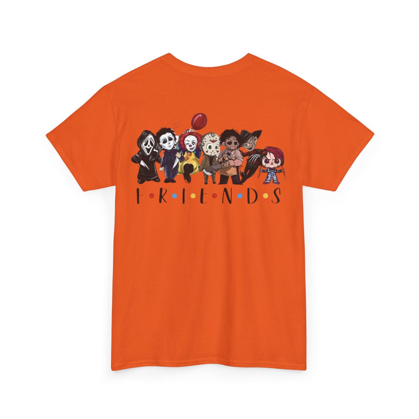 Creepy Friends Chibi Horror Tee – Funny Halloween Cartoon Villains T-Shirt, Unisex, Made in the USA