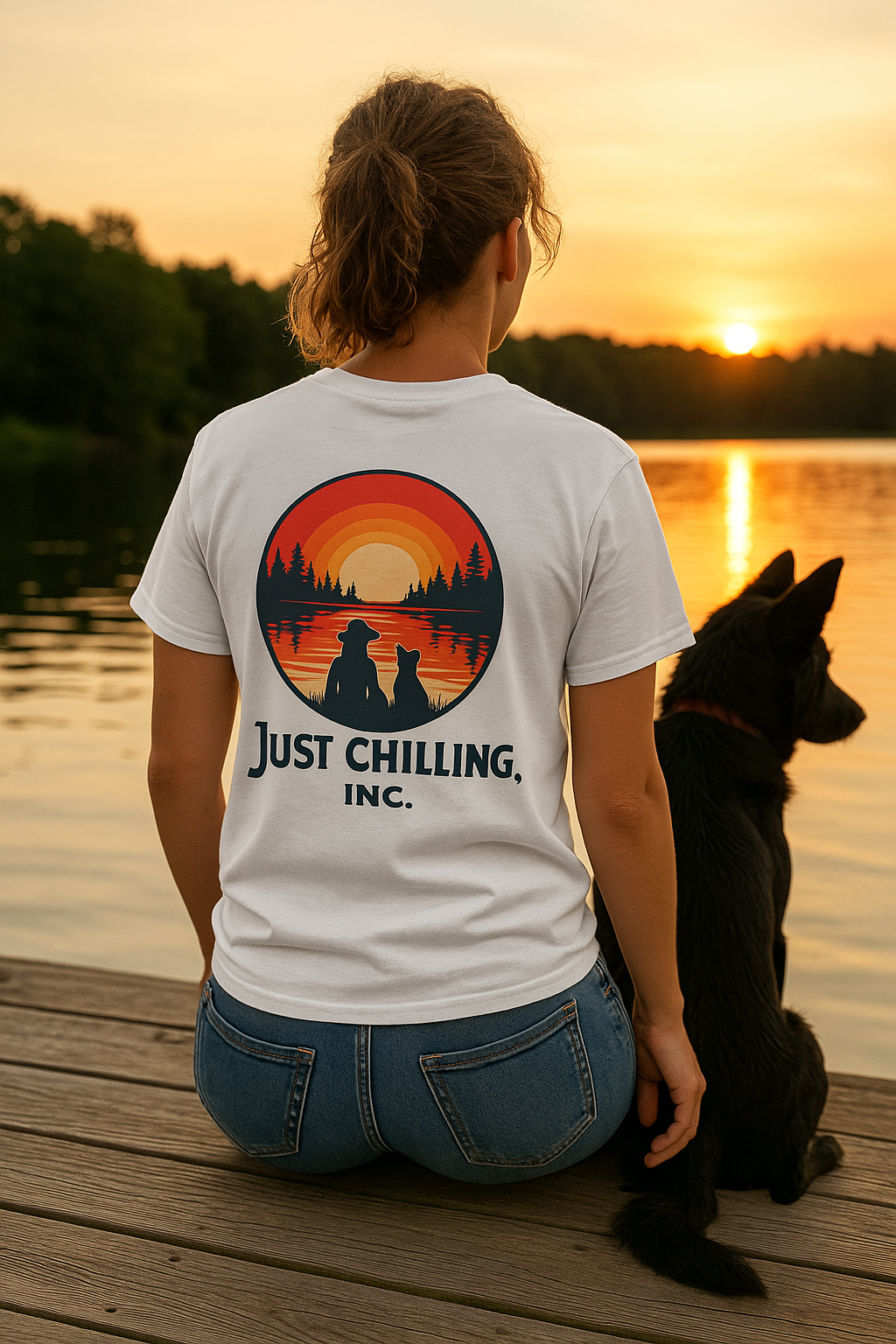 Just Chilling Inc. – “A Girl and Her Dog” Sunset Tee