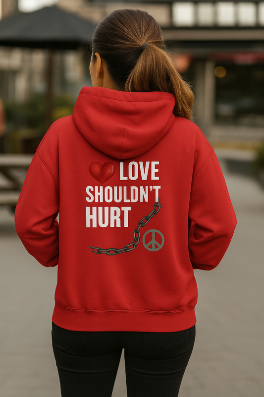 Domestic Violence Hoodie – Awareness Sweatshirt With Adjustable Hood & Purple Ribbon
