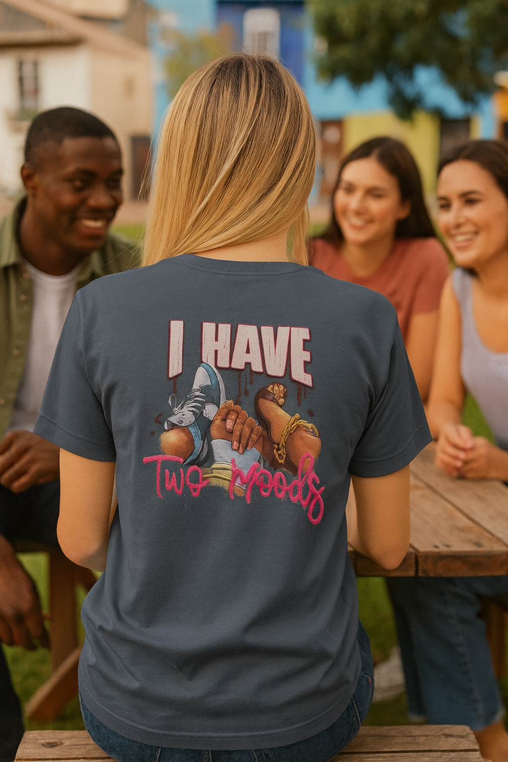 Just Chillin' Women's Cotton Crew Tee – “I Have Two Moods” Graphic T-Shirt