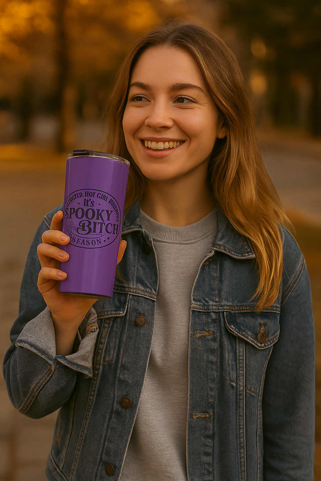 20oz Stainless Steel Tumbler – “It’s Spooky B*h Season” | Halloween Edition by Just Chilling Inc.