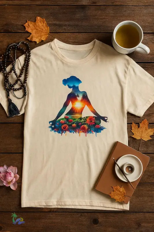 A girl meditating with inner nature t-shirt 👕 - T-Shirt