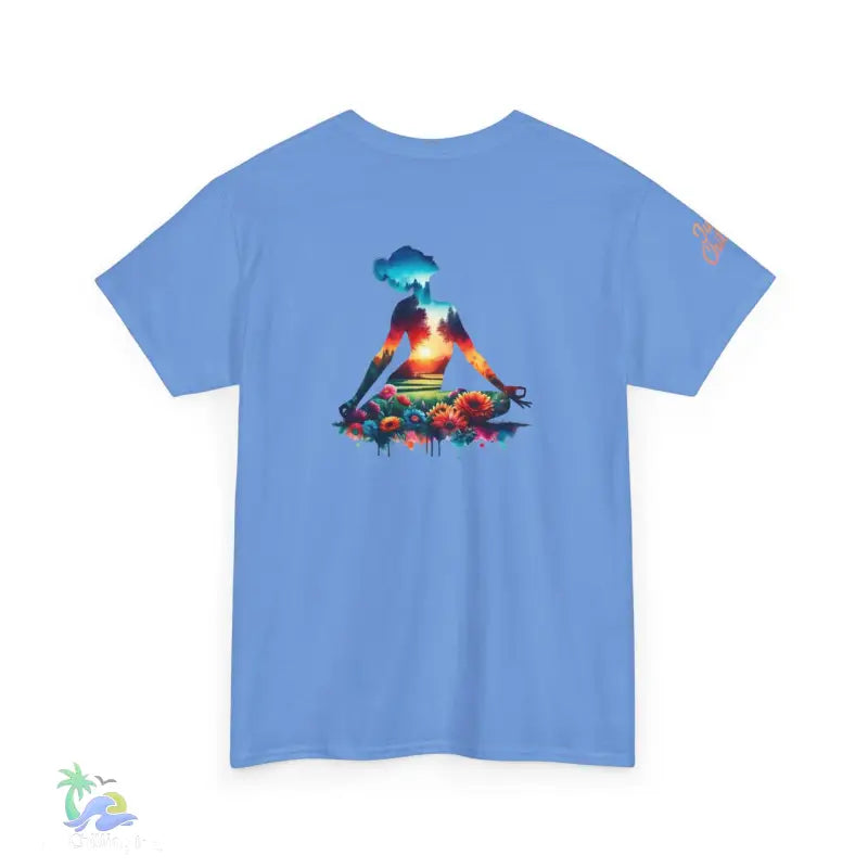 A girl meditating with inner nature t-shirt 👕 - Carolina Blue / S - T-Shirt