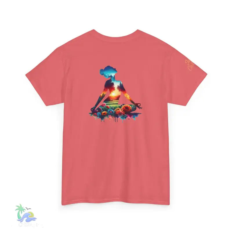 A girl meditating with inner nature t-shirt 👕 - Coral Silk / S - T-Shirt