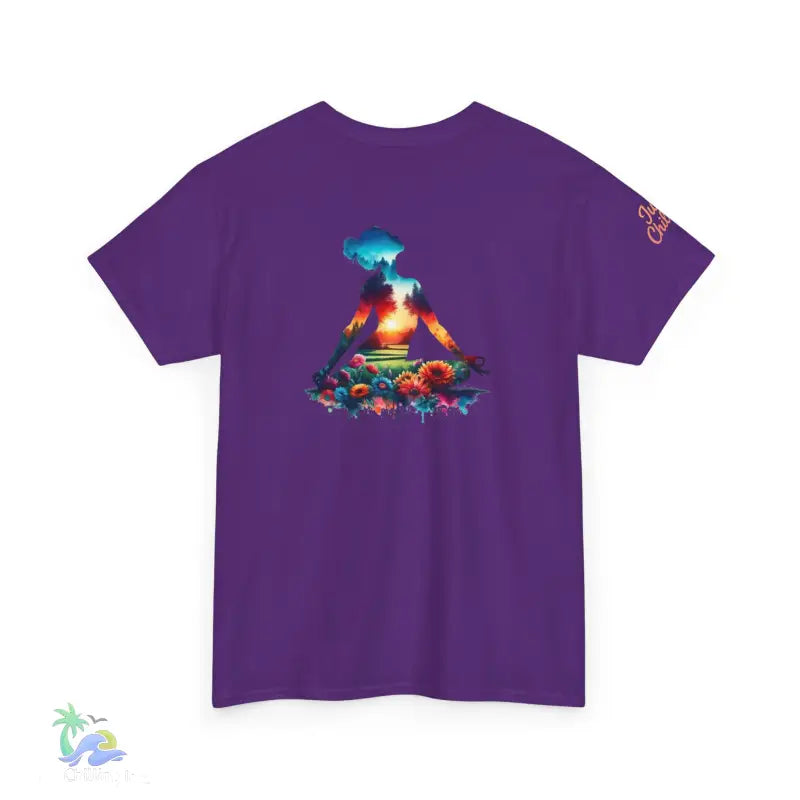 A girl meditating with inner nature t-shirt 👕 - Purple / S - T-Shirt
