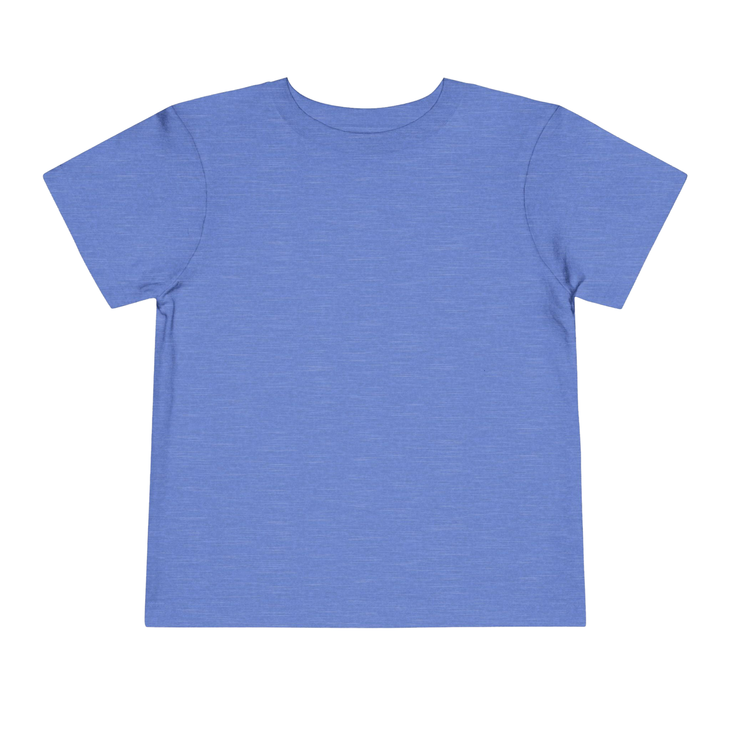 A plain, solid blue t-shirt against a black background.