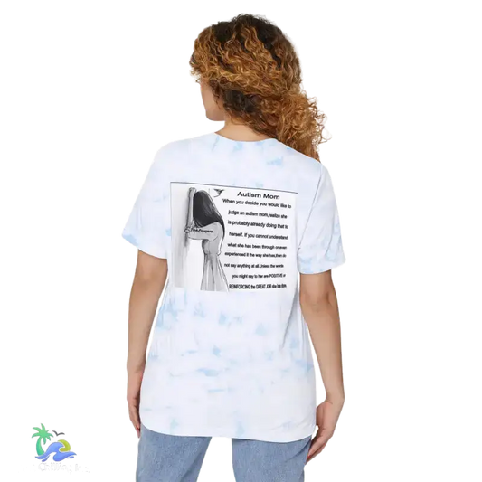 Autism Mom- Just give her some support - White/Sky Blue / XS - T-Shirt