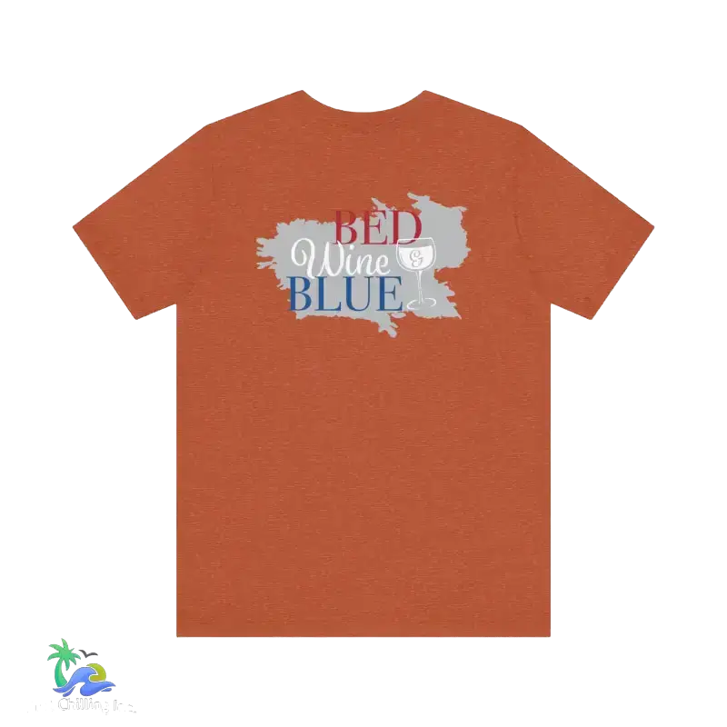 Bed wine and blue - fourth of July tee- Unisex Jersey Short Sleeve Tee - Heather Autumn / XS - T-Shirt