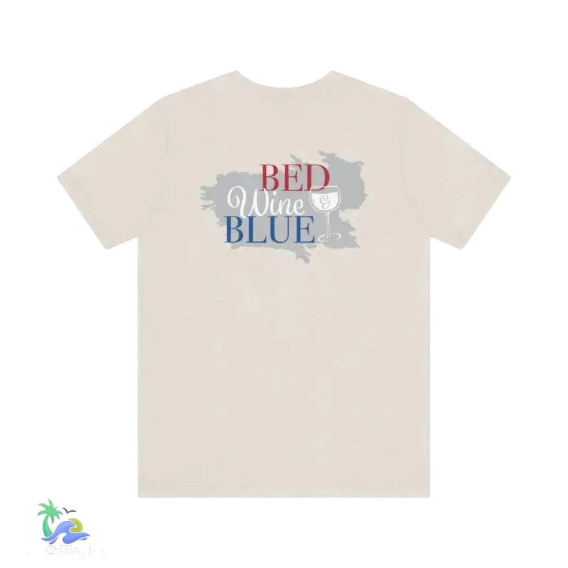 Bed wine and blue - fourth of July tee- Unisex Jersey Short Sleeve Tee - Heather Dust / XS - T-Shirt