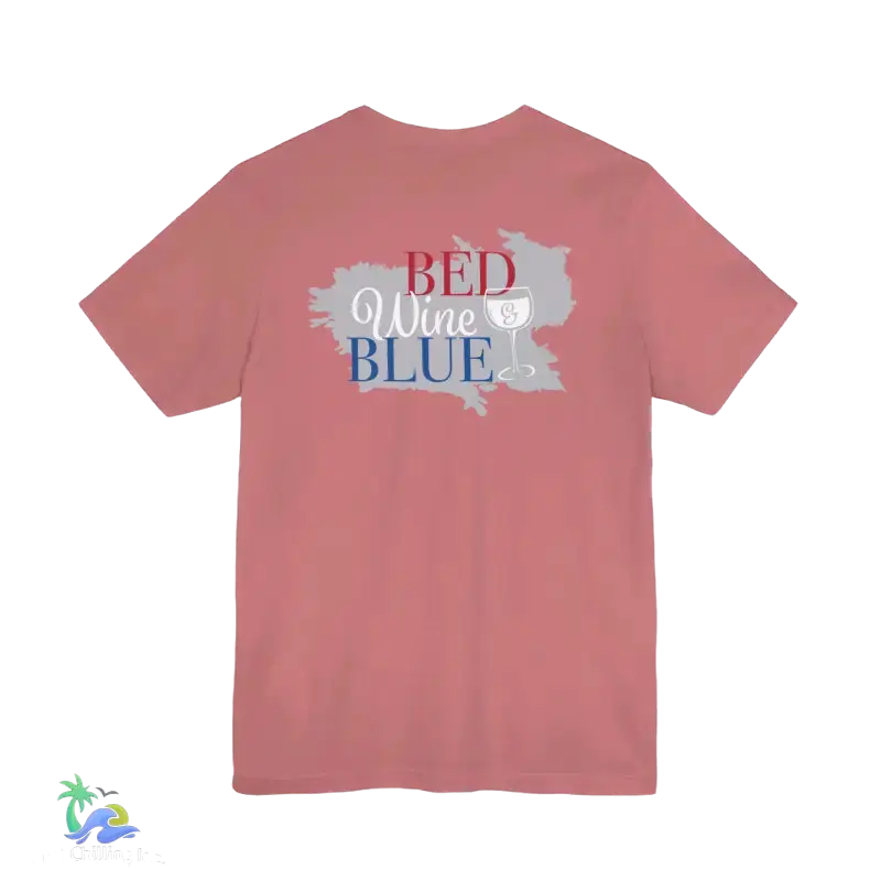 Bed wine and blue - fourth of July tee- Unisex Jersey Short Sleeve Tee - T-Shirt