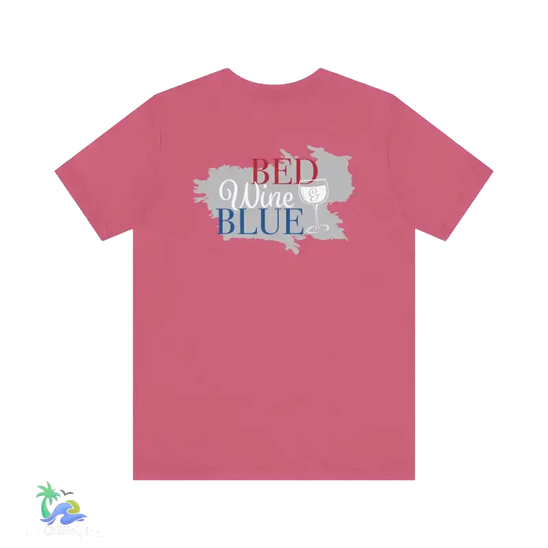 Bed wine and blue - fourth of July tee- Unisex Jersey Short Sleeve Tee - Heather Raspberry / XS - T-Shirt