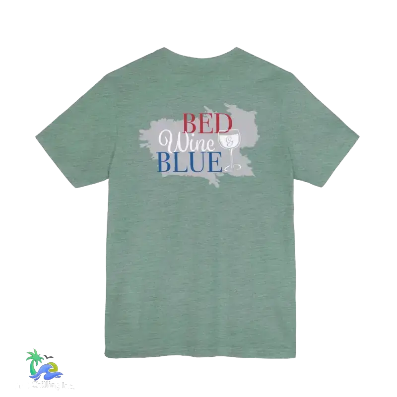 Bed wine and blue - fourth of July tee- Unisex Jersey Short Sleeve Tee - T-Shirt