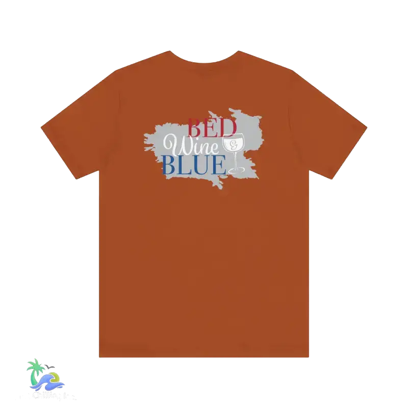 Bed wine and blue - fourth of July tee- Unisex Jersey Short Sleeve Tee - Autumn / XS - T-Shirt