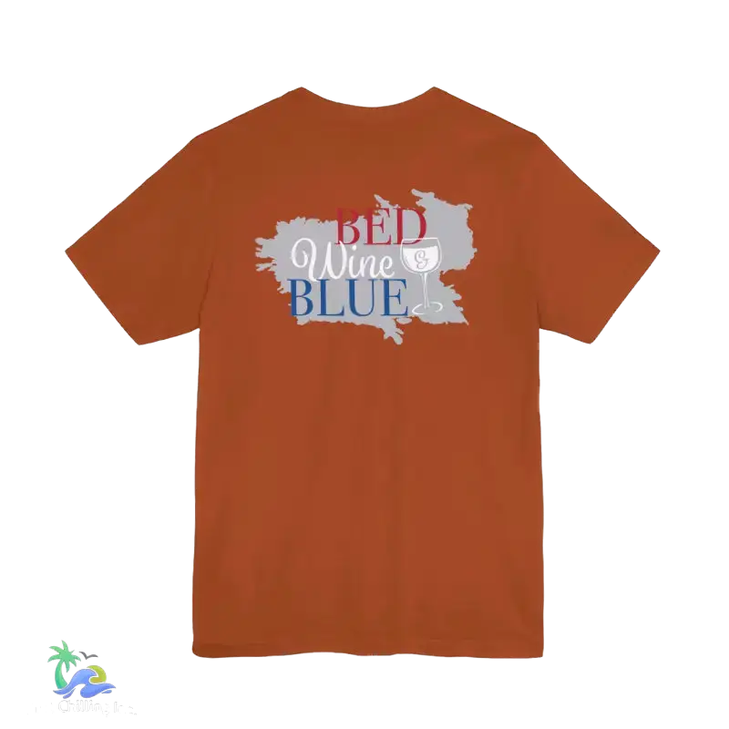 Bed wine and blue - fourth of July tee- Unisex Jersey Short Sleeve Tee - T-Shirt