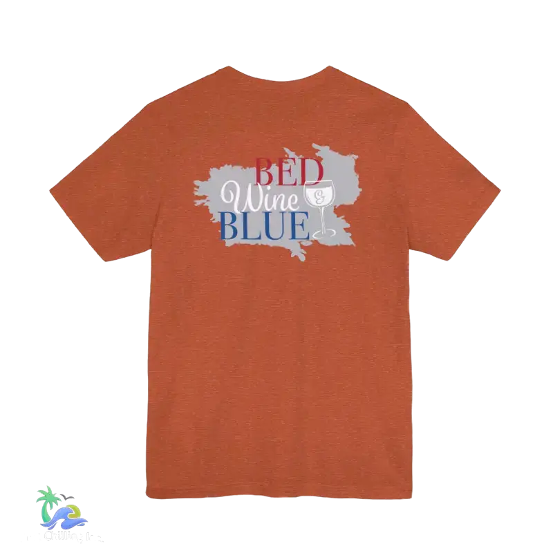 Bed wine and blue - fourth of July tee- Unisex Jersey Short Sleeve Tee - T-Shirt