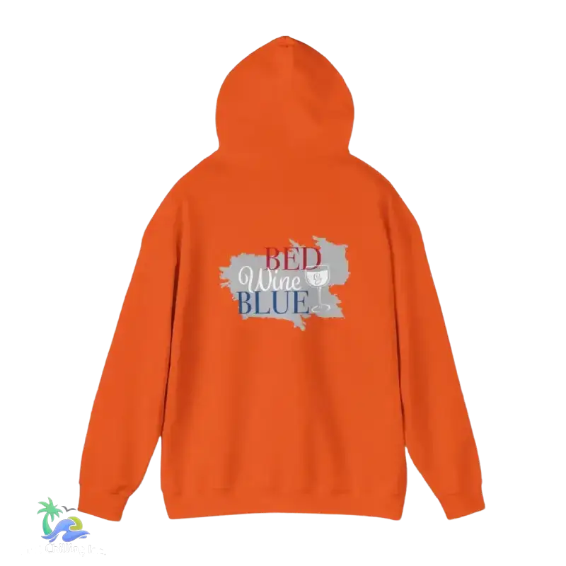 Bed wine and blue - Unisex Heavy Blend™ Hooded Sweatshirt - Just Chilling Inc. -