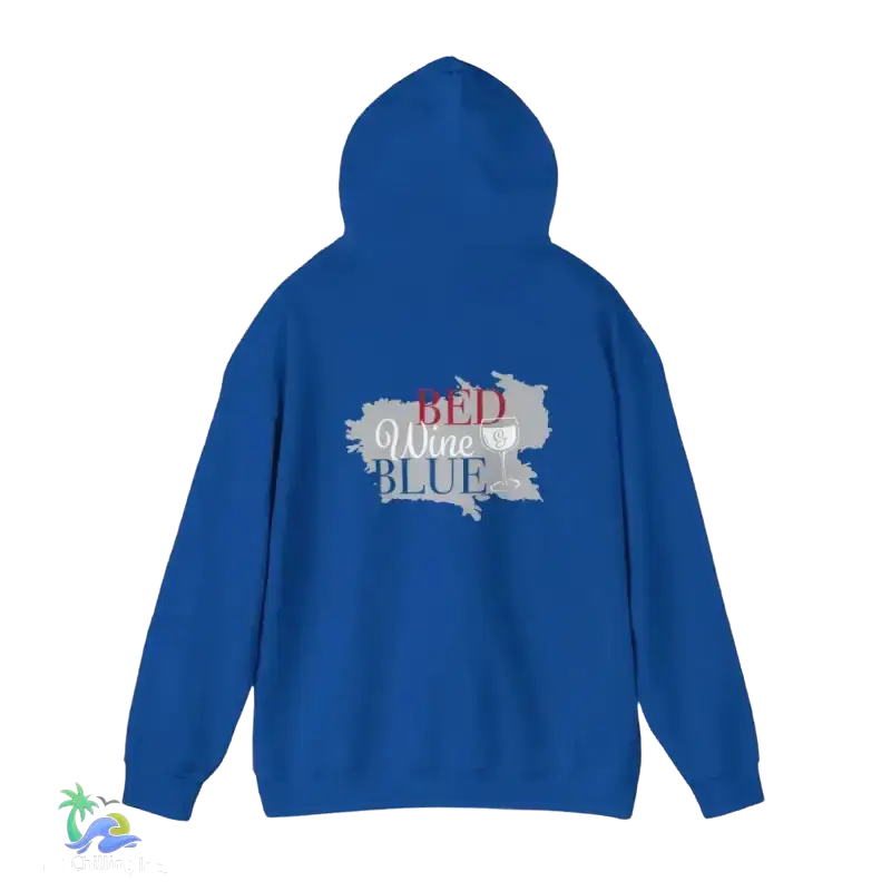 Bed wine and blue - Unisex Heavy Blend™ Hooded Sweatshirt - Just Chilling Inc. -