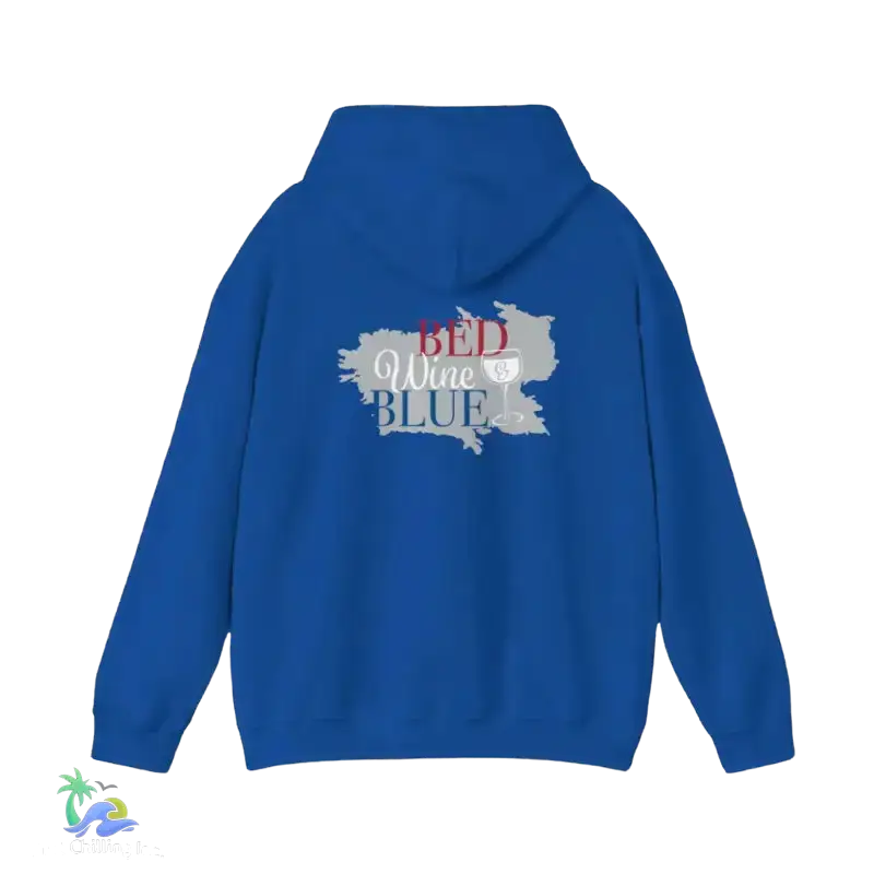Bed wine and blue - Unisex Heavy Blend™ Hooded Sweatshirt - Just Chilling Inc. -