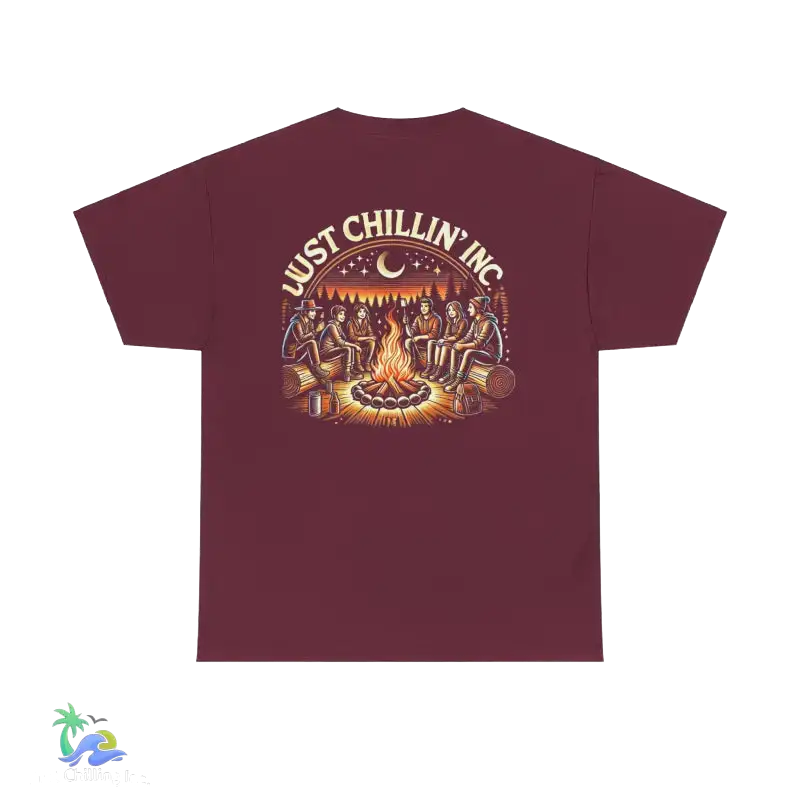 Campfire Gathering Tee - Maroon / S - T-Shirt