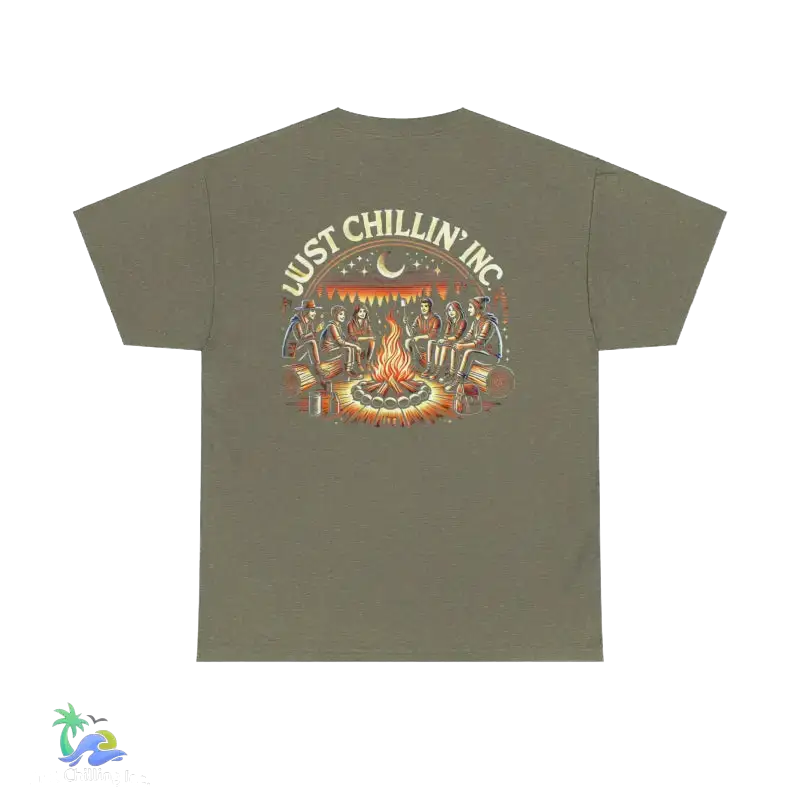 Campfire Gathering Tee - Heather Military Green / S - T-Shirt