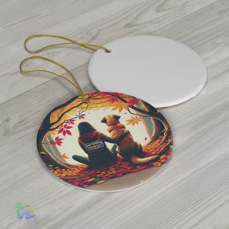 Ceramic Dog Ornament - Perfect Keepsake for Dog-Loving Girls 4 Shapes Available - Circle / One Size - Home Decor