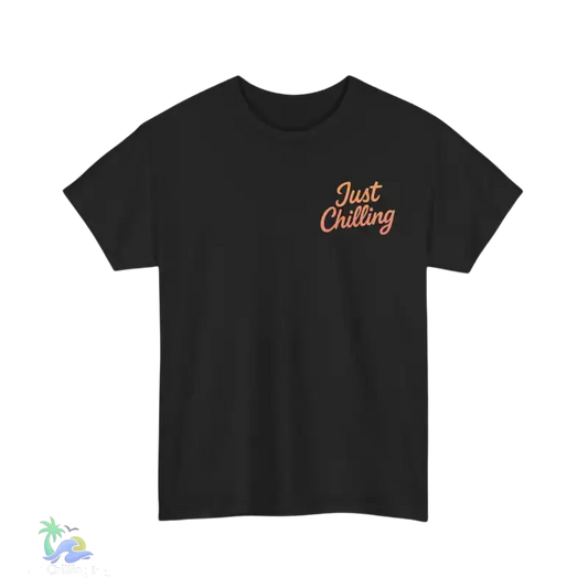 Chill Vibes Unisex Heavy Cotton Tee Relaxed T-shirt for Beach Lovers Perfect for Vacations Summer Parties and Casual