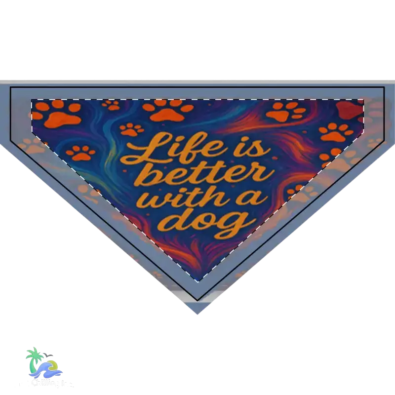 Cute Clip-on Pet Bandana - ’Life is Better with a Dog’ - M - Pets
