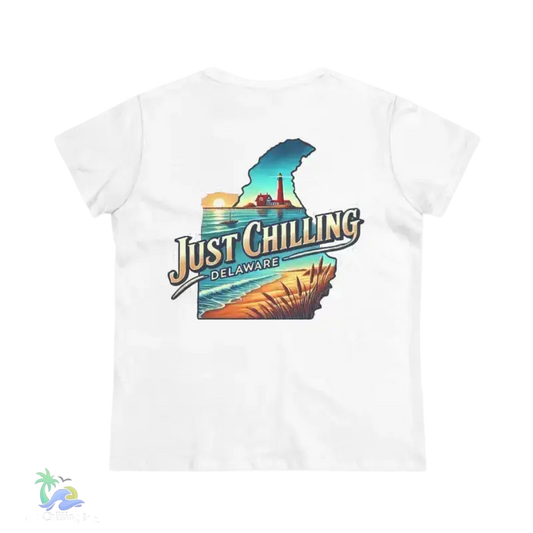 Delaware Just Chilling Tee Summer Vibes Shirt Beach Lover Gift Casual Comfort Top Vacation Outfit Essential Fun Graphic
