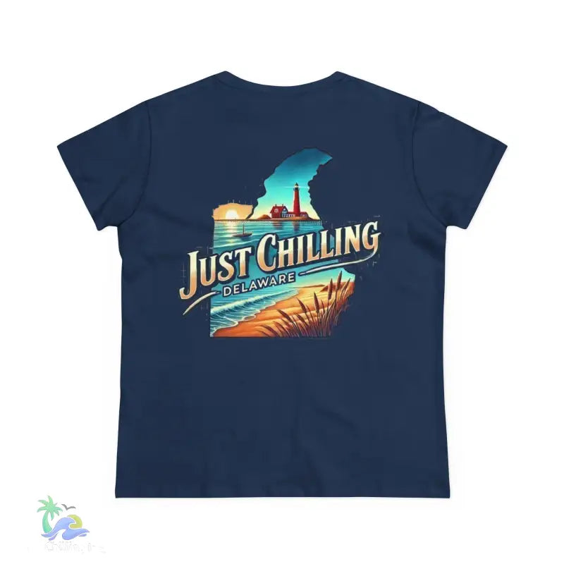 Delaware Just Chilling Tee Summer Vibes Shirt Beach Lover Gift Casual Comfort Top Vacation Outfit Essential Fun Graphic