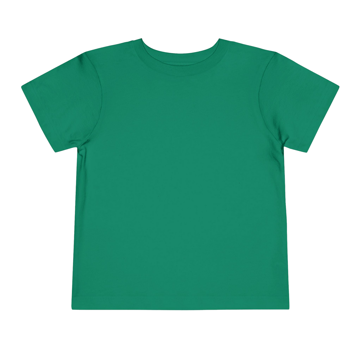 A plain green t-shirt against a black background.