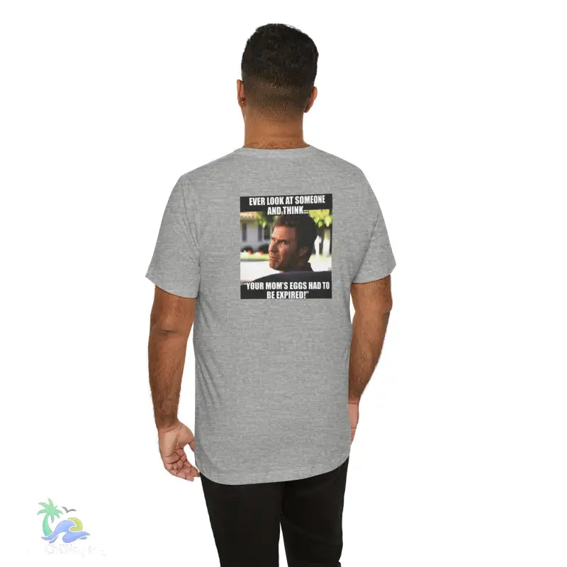 Gray t-shirt with meme.