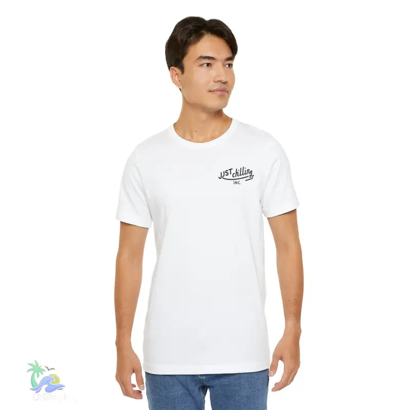 White t-shirt.