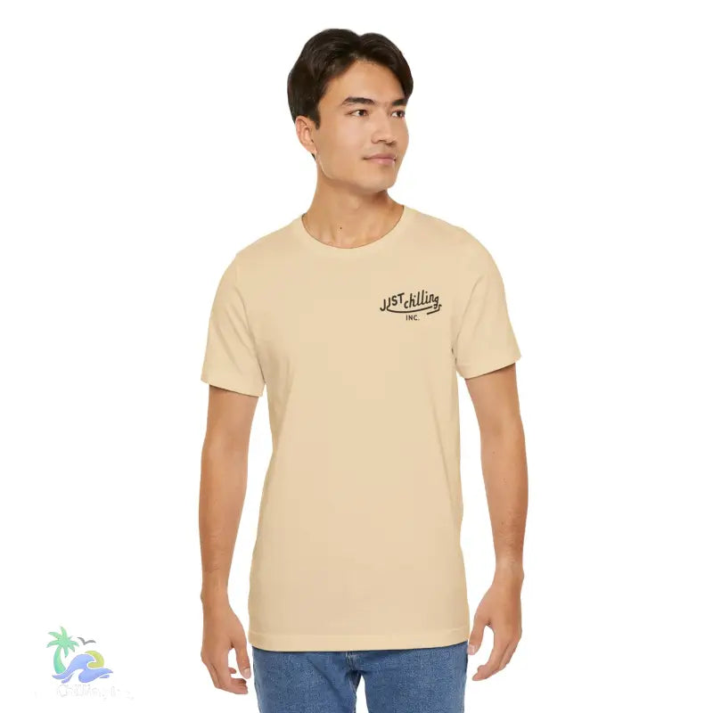 Beige t-shirt.