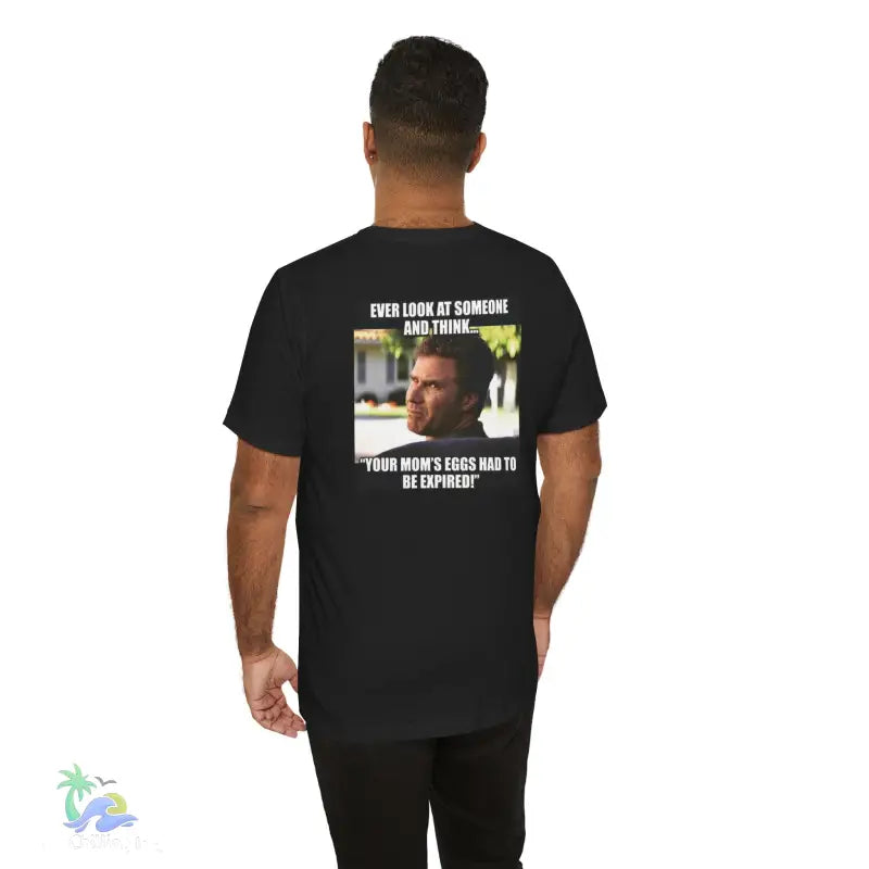 Black t-shirt with meme.