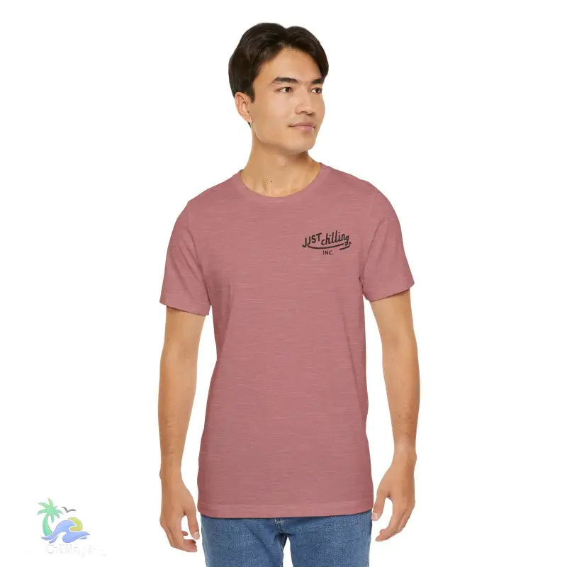 Mauve t-shirt.