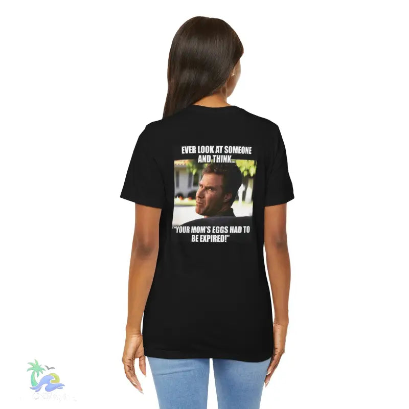 Black t-shirt with meme.