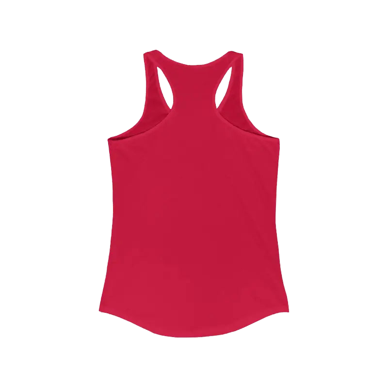 A red tank top with a simple, classic design against a black background.