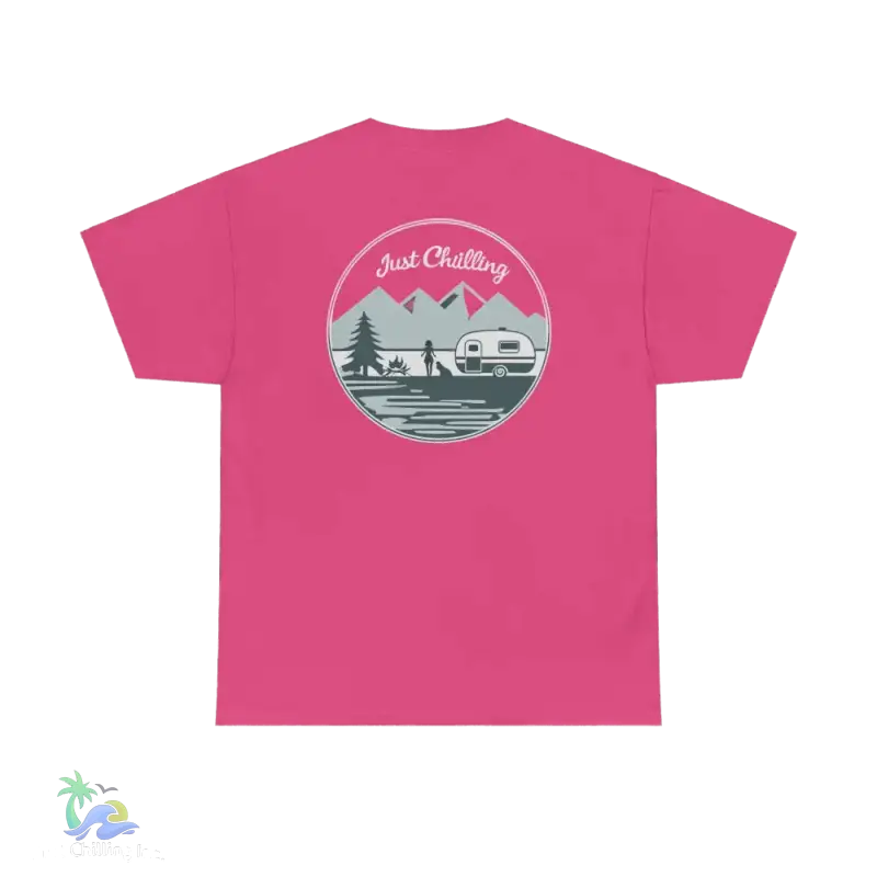 A girl her dog and her camper t-shirt 👕 - Heliconia / S - T-Shirt