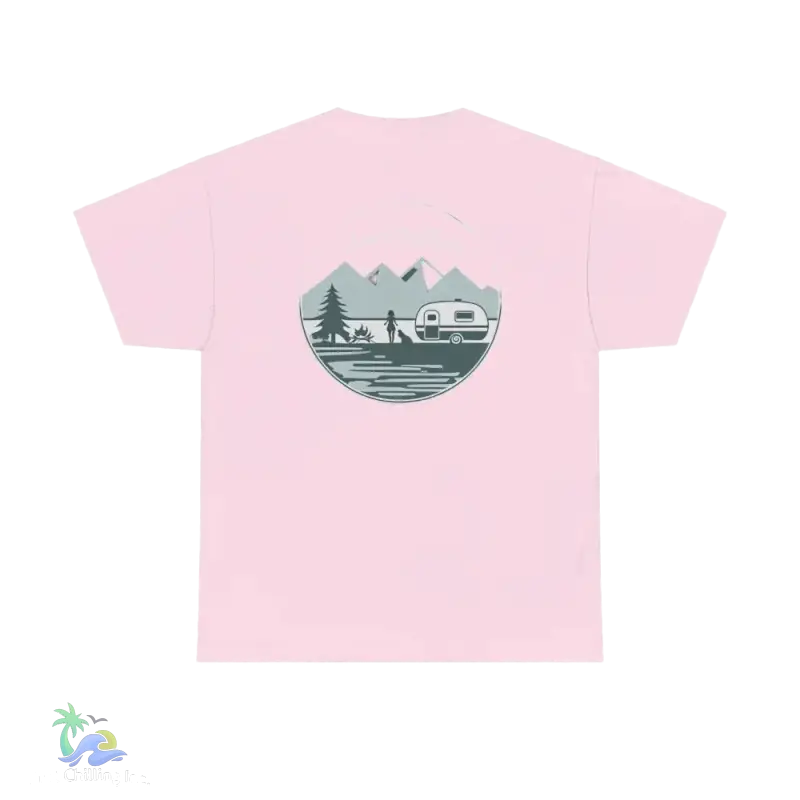 A girl her dog and her camper t-shirt 👕 - Light Pink / S - T-Shirt