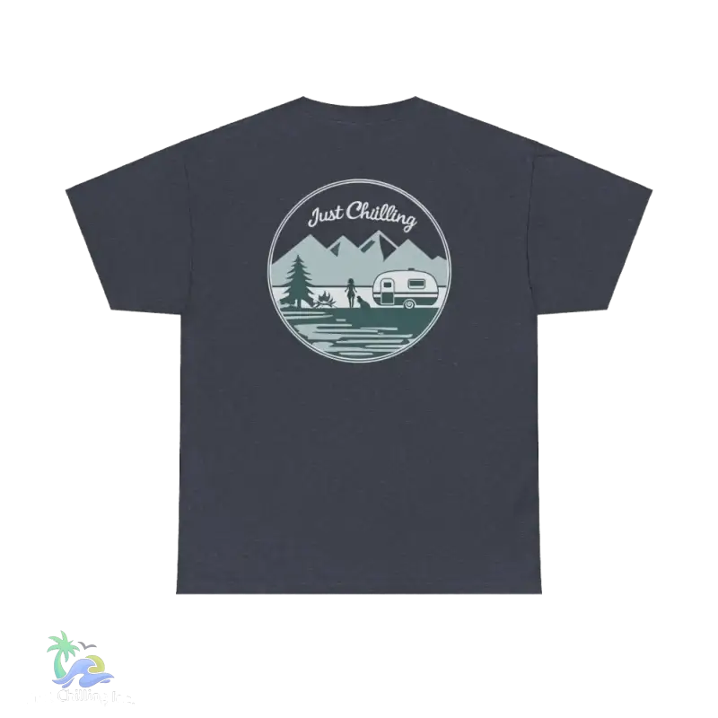 A girl her dog and her camper t-shirt 👕 - Heather Navy / S - T-Shirt