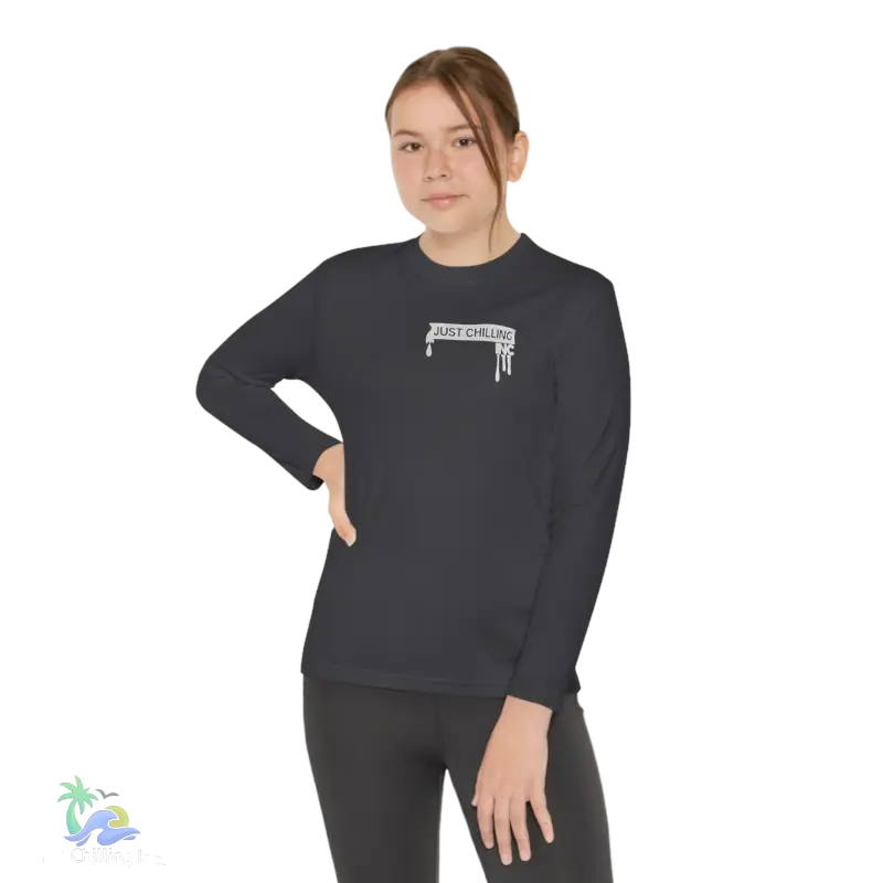 a woman wearing a black shirt and leggings