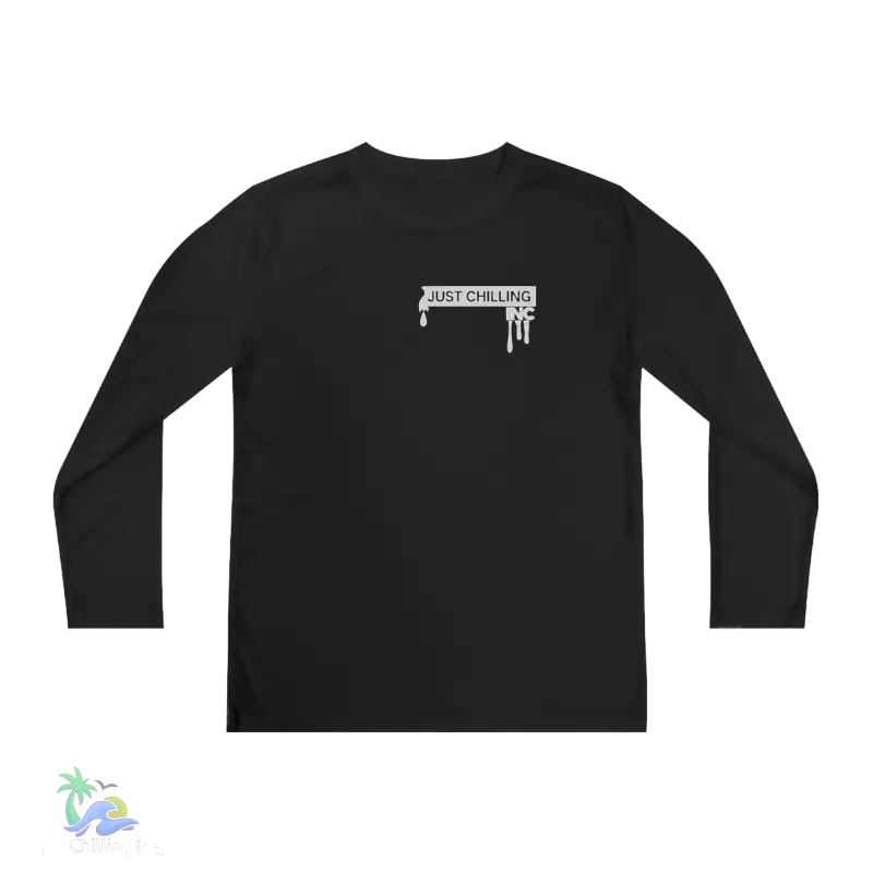 a black long - sleeved shirt with a white sign that says, don '