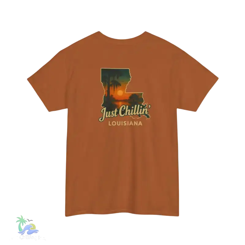 Louisiana Sunset Tee Unisex Cotton Shirt Just Chillin’ Apparel Casual Summer Top Louisiana Souvenir - T-Shirt