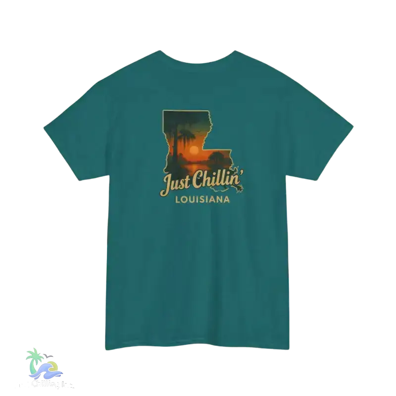 Louisiana Sunset Tee Unisex Cotton Shirt Just Chillin’ Apparel Casual Summer Top Louisiana Souvenir - Antique Jade Dome