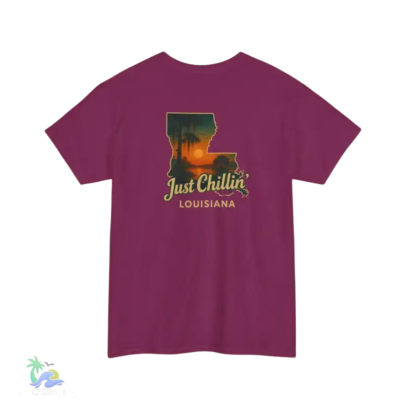 Louisiana Sunset Tee Unisex Cotton Shirt Just Chillin’ Apparel Casual Summer Top Louisiana Souvenir - T-Shirt