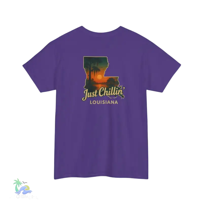 Louisiana Sunset Tee Unisex Cotton Shirt Just Chillin’ Apparel Casual Summer Top Louisiana Souvenir - T-Shirt
